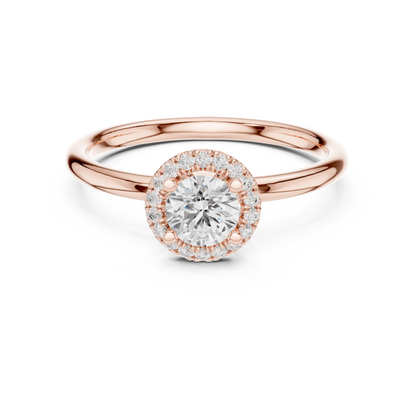 Classic Round Diamond Halo Engagement Ring