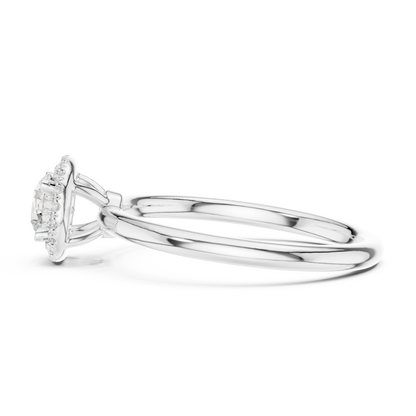 Classic Round Diamond Halo Engagement Ring