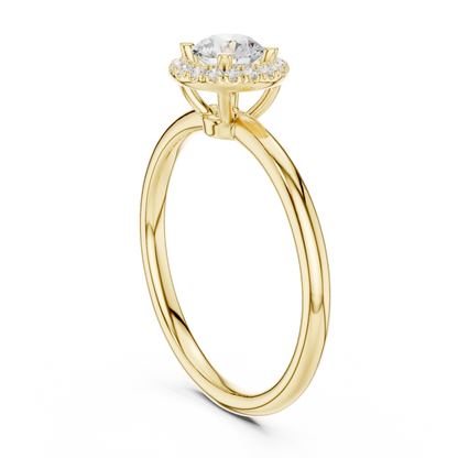 Classic Round Diamond Halo Engagement Ring