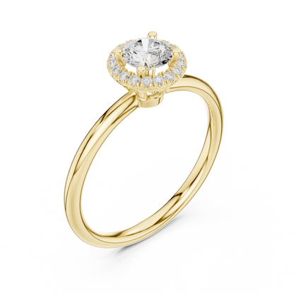 Classic Round Diamond Halo Engagement Ring