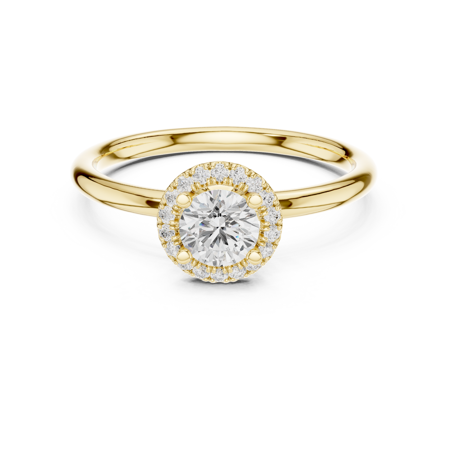 Classic Round Diamond Halo Engagement Ring