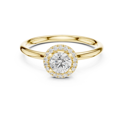 Classic Round Diamond Halo Engagement Ring