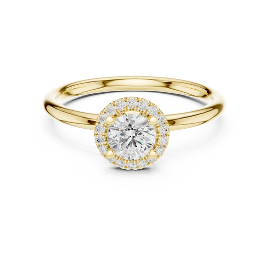 Classic Round Diamond Halo Engagement Ring