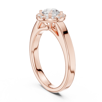 Contemporary Round Halo Solitaire Ring