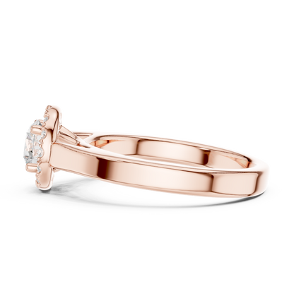 Contemporary Round Halo Solitaire Ring