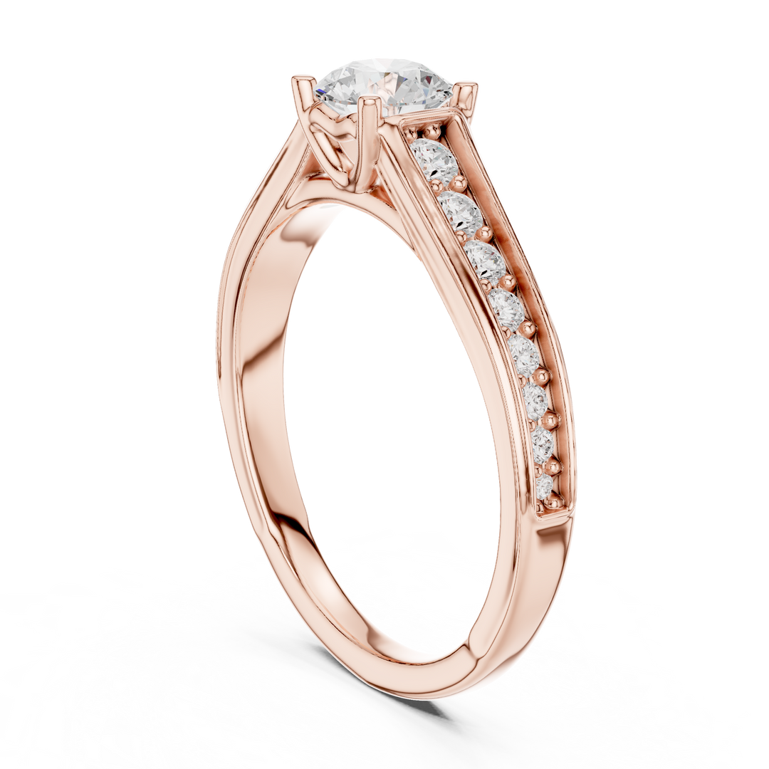 Classic Four-Prong Diamond Engagement Ring