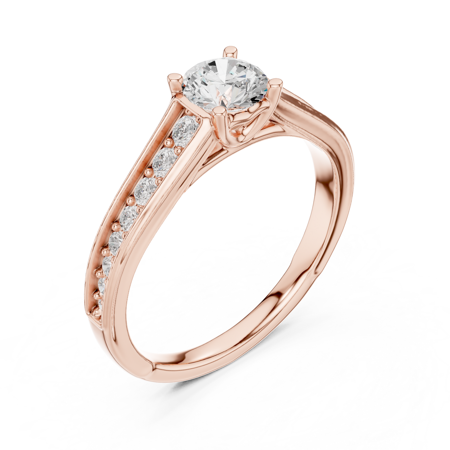 Classic Four-Prong Diamond Engagement Ring