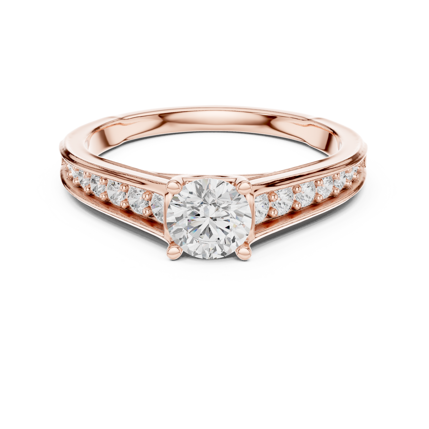Classic Four-Prong Diamond Engagement Ring