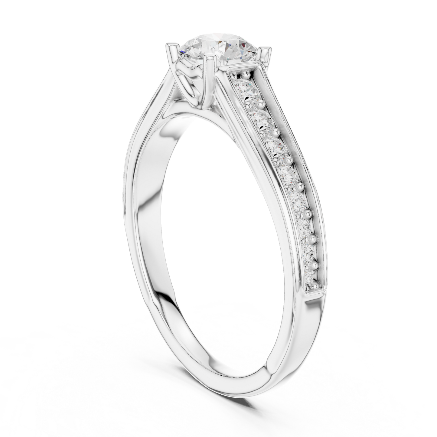 Classic Four-Prong Diamond Engagement Ring