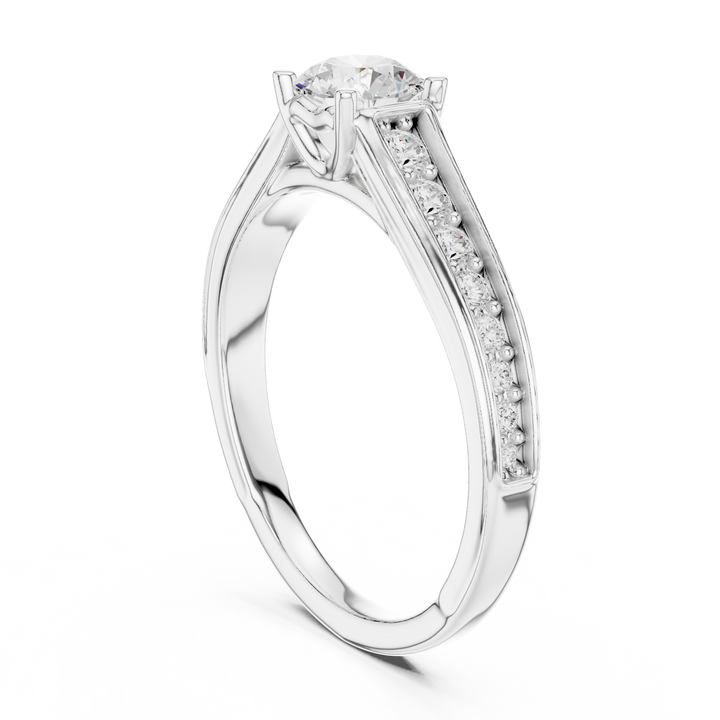 Classic Four-Prong Diamond Engagement Ring