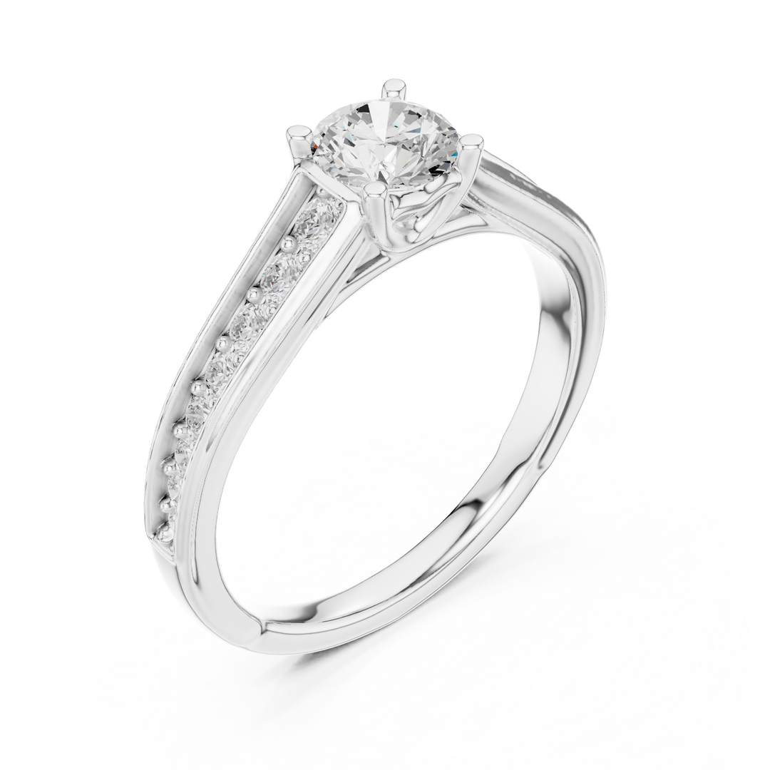 Classic Four-Prong Diamond Engagement Ring
