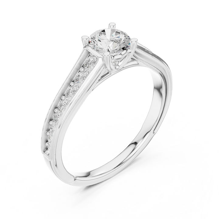 Classic Four-Prong Diamond Engagement Ring
