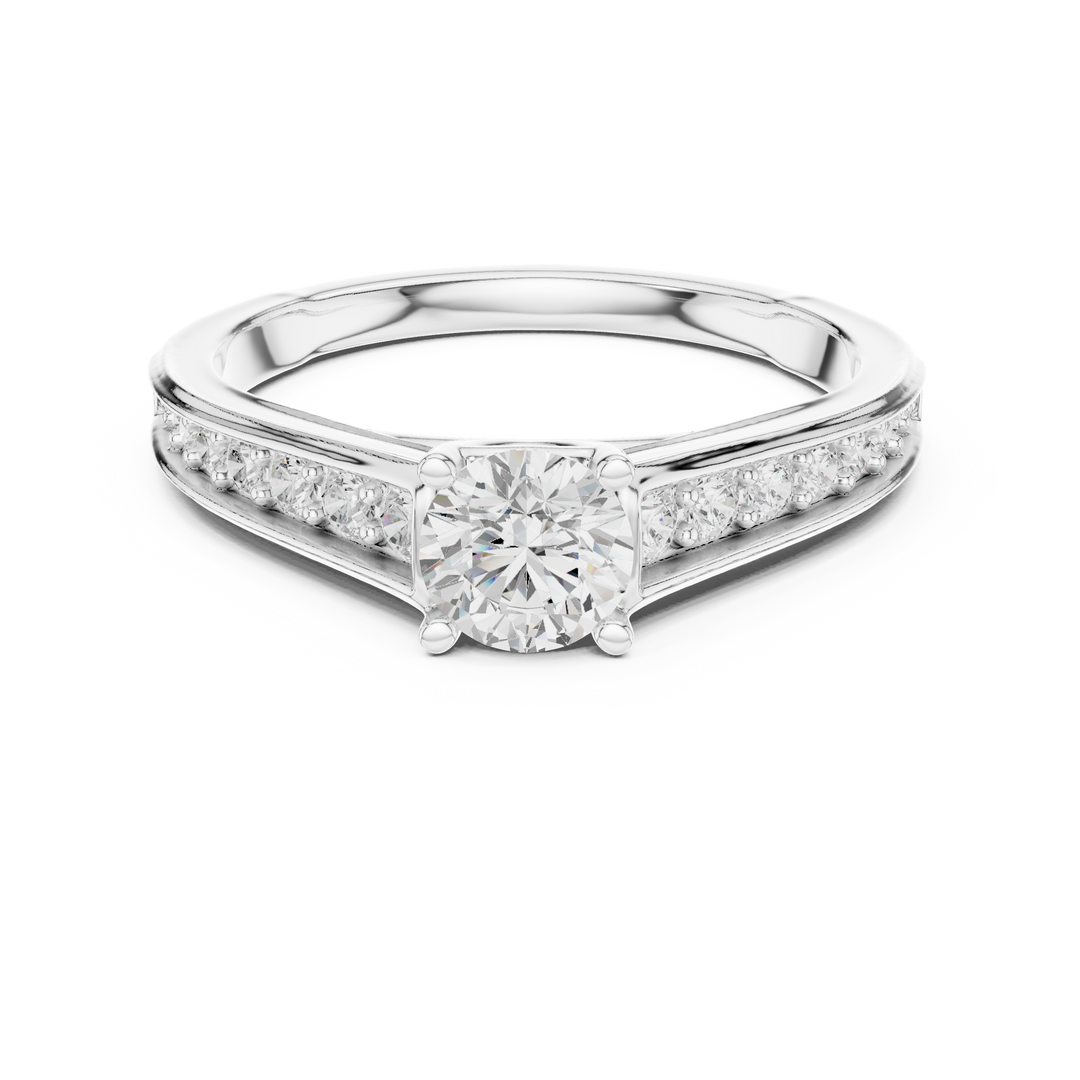 Classic Four-Prong Diamond Engagement Ring