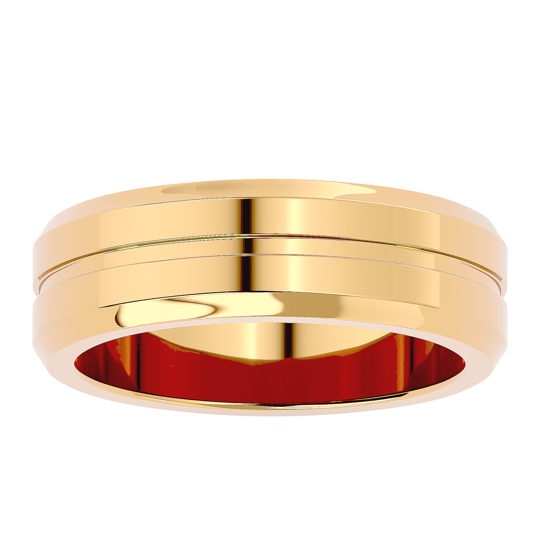 ASA Horace Solid Gold  Mens Wedding Band