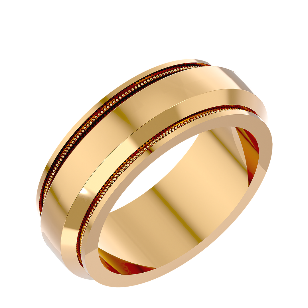 ASA Elias Solid Gold  Mens Wedding Band