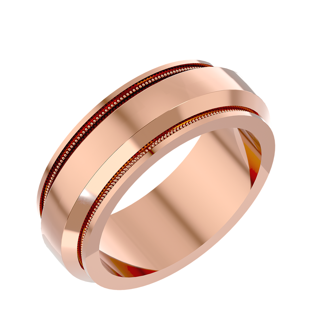 ASA Elias Solid Gold  Mens Wedding Band