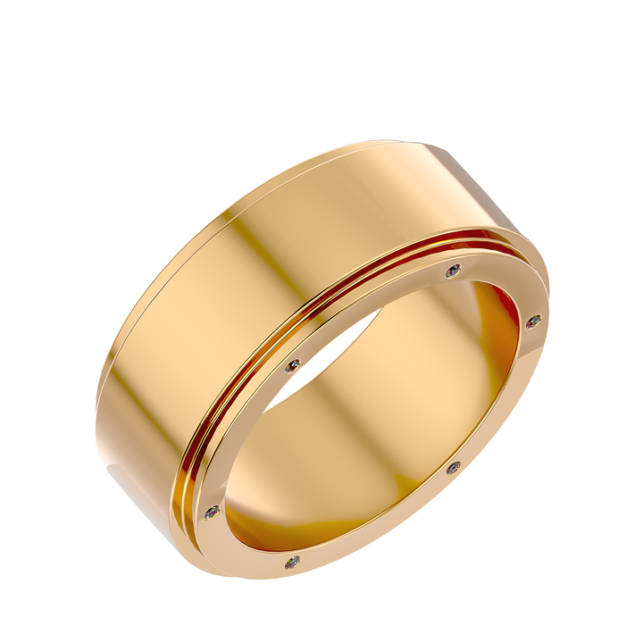 ASA Diego Solid Gold  Mens Wedding Band