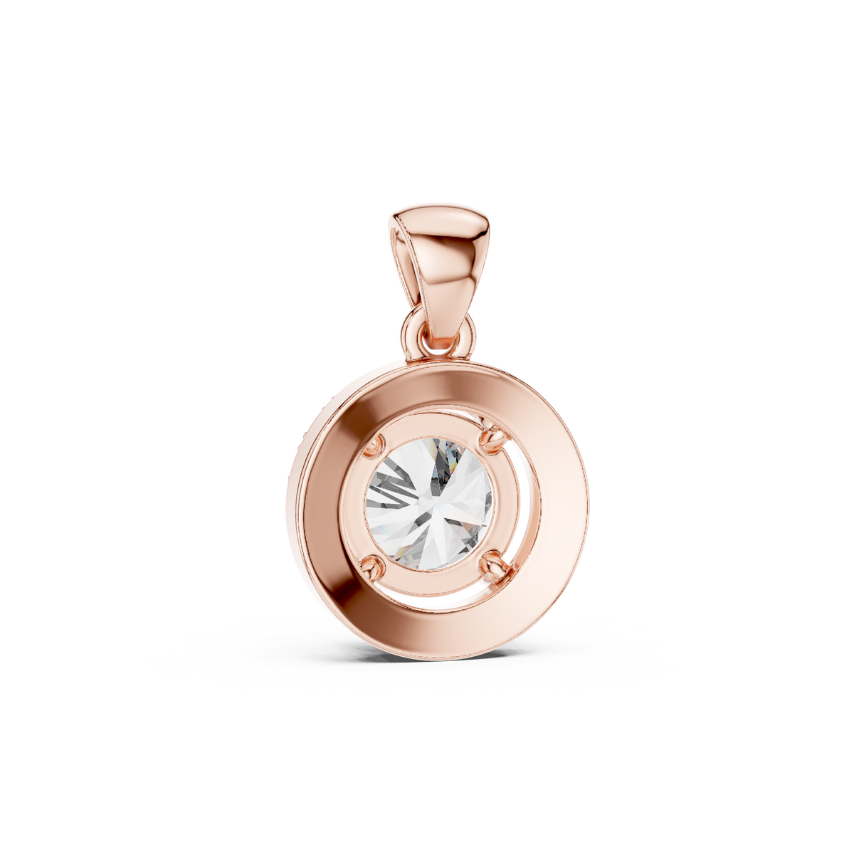 Classic Round Halo Diamond Pendant Necklace
