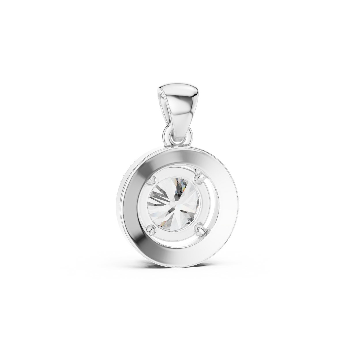 Classic Round Halo Diamond Pendant Necklace