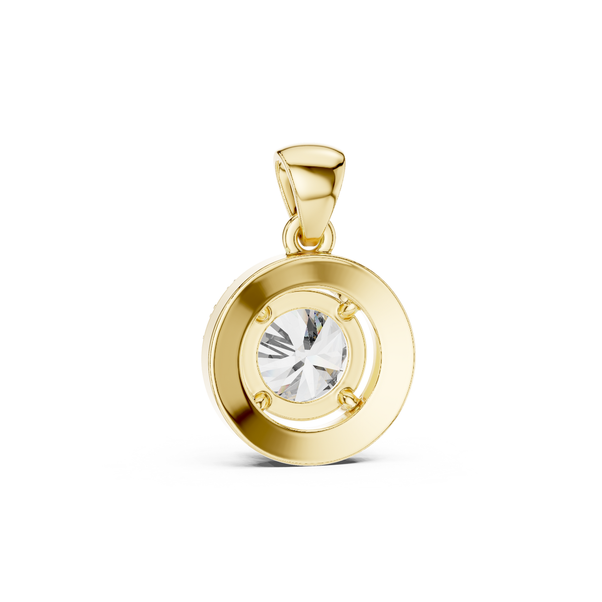 Classic Round Halo Diamond Pendant Necklace