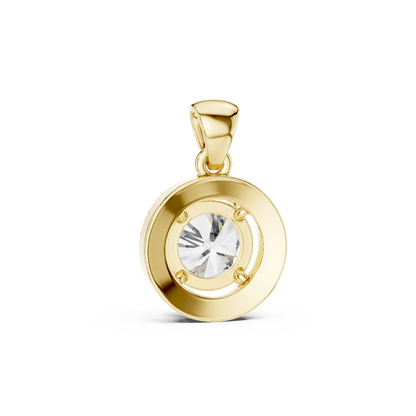 Classic Round Halo Diamond Pendant Necklace