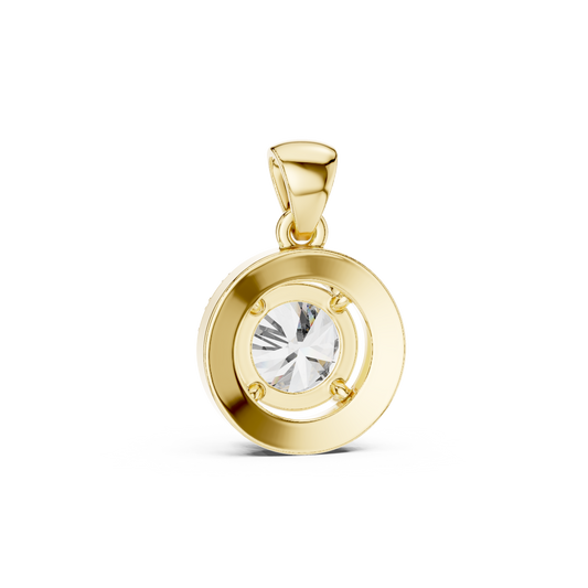 Classic Round Halo Diamond Pendant Necklace