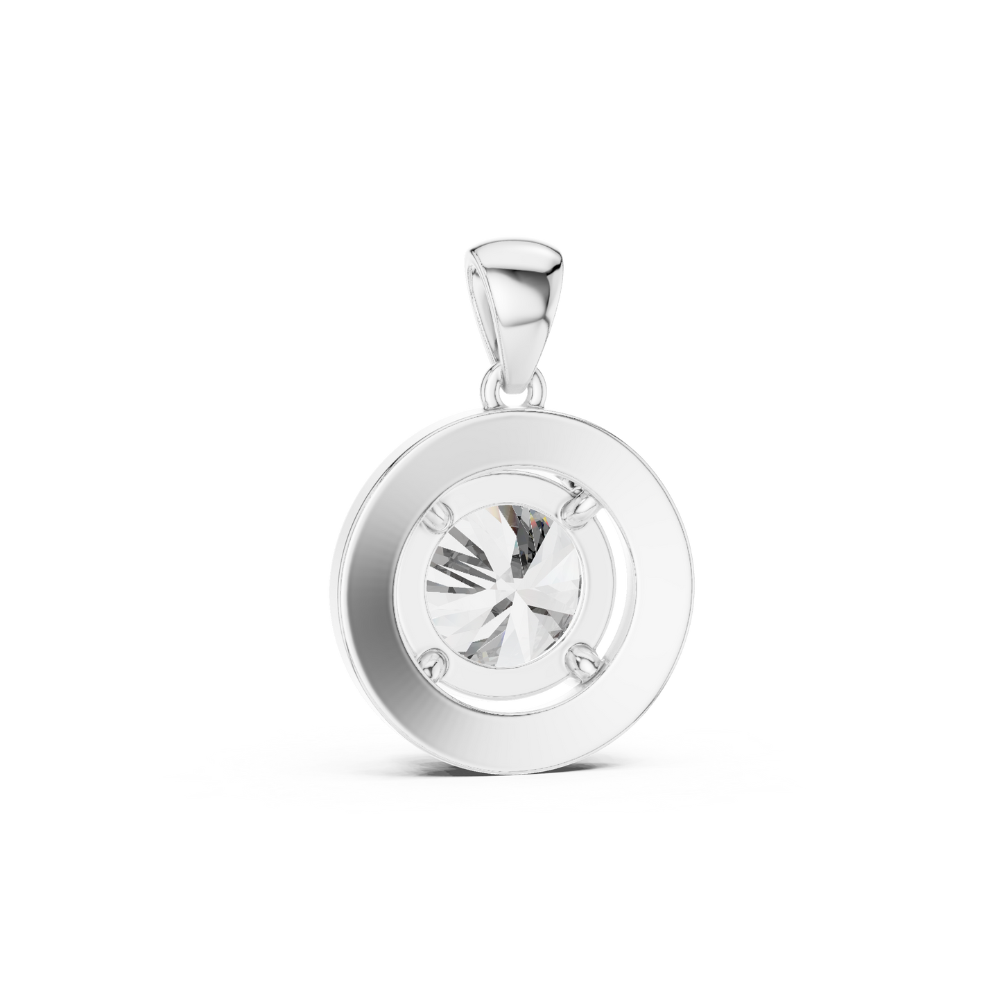 Classic Round Double Halo Diamond Pendant Necklace