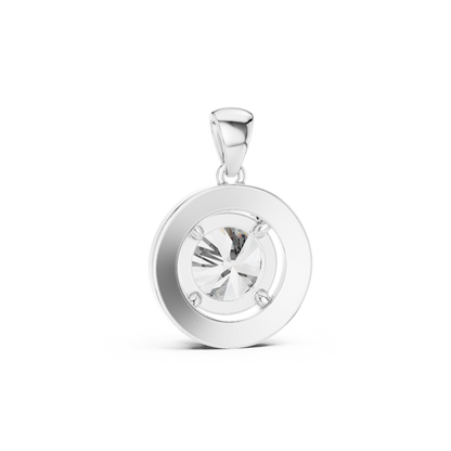Classic Round Double Halo Diamond Pendant Necklace