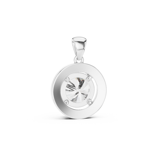 Classic Round Double Halo Diamond Pendant Necklace