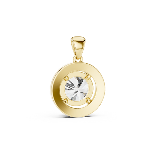 Classic Round Double Halo Diamond Pendant Necklace