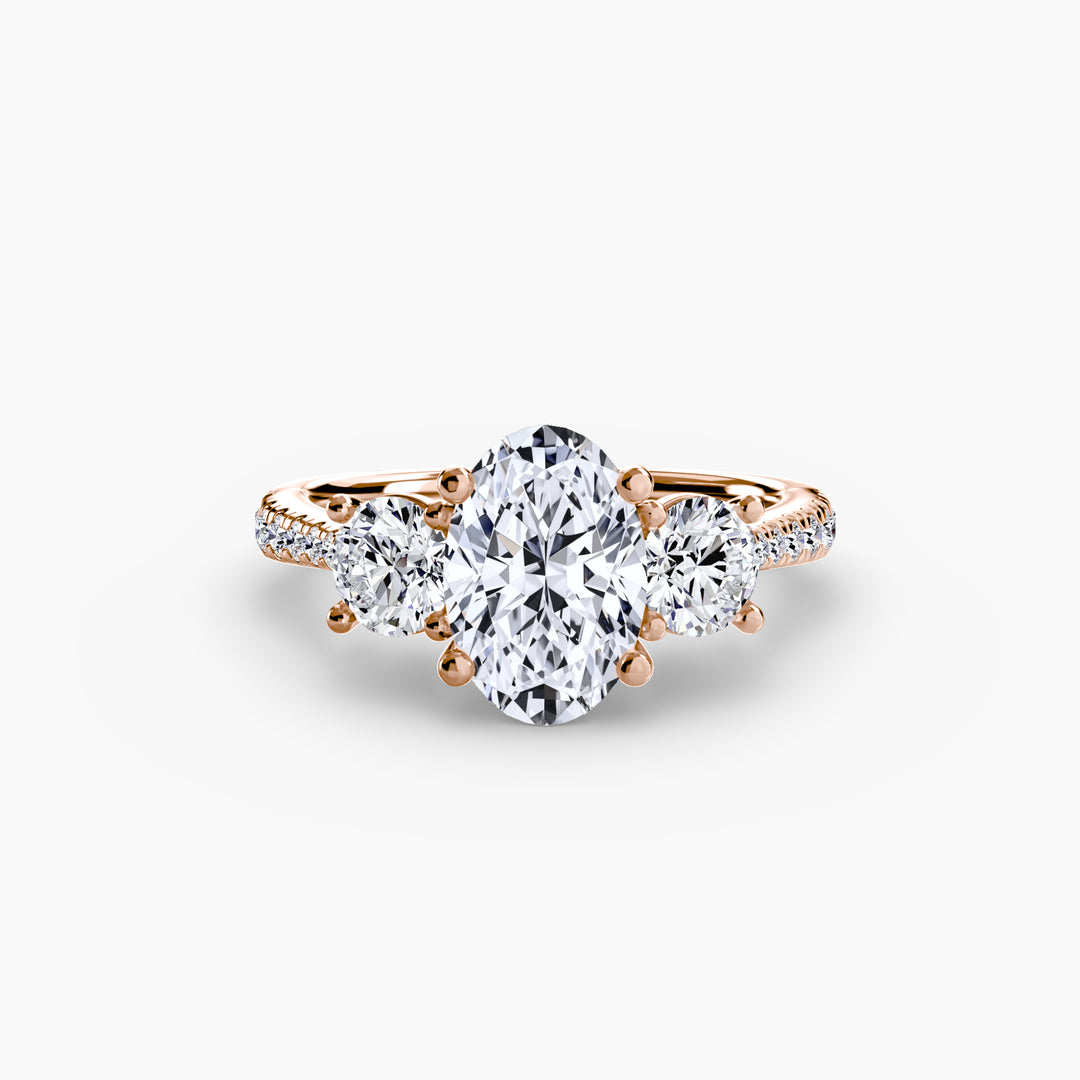 Three-Stone with Pavé Band