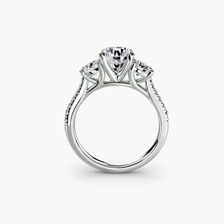 Three-Stone with Pavé Band