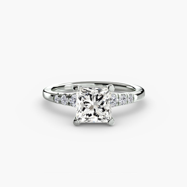 Solitaire with Shoulder Accents