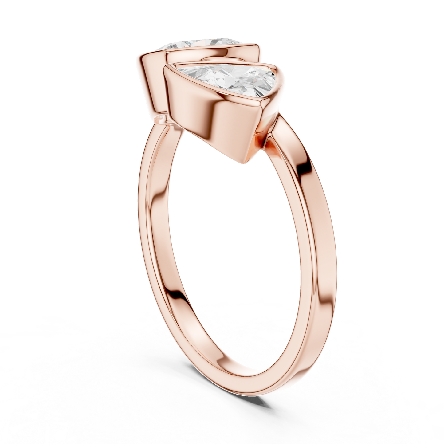 Trillion and Cushion Two-Stone Diamond Ring