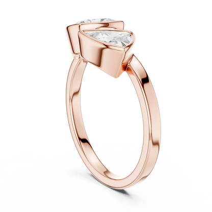 Trillion and Cushion Two-Stone Diamond Ring