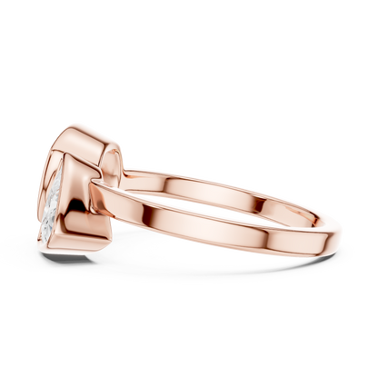 Trillion and Cushion Two-Stone Diamond Ring