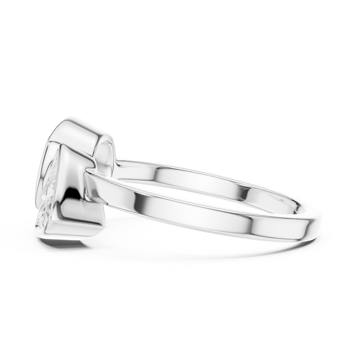 Trillion and Cushion Two-Stone Diamond Ring