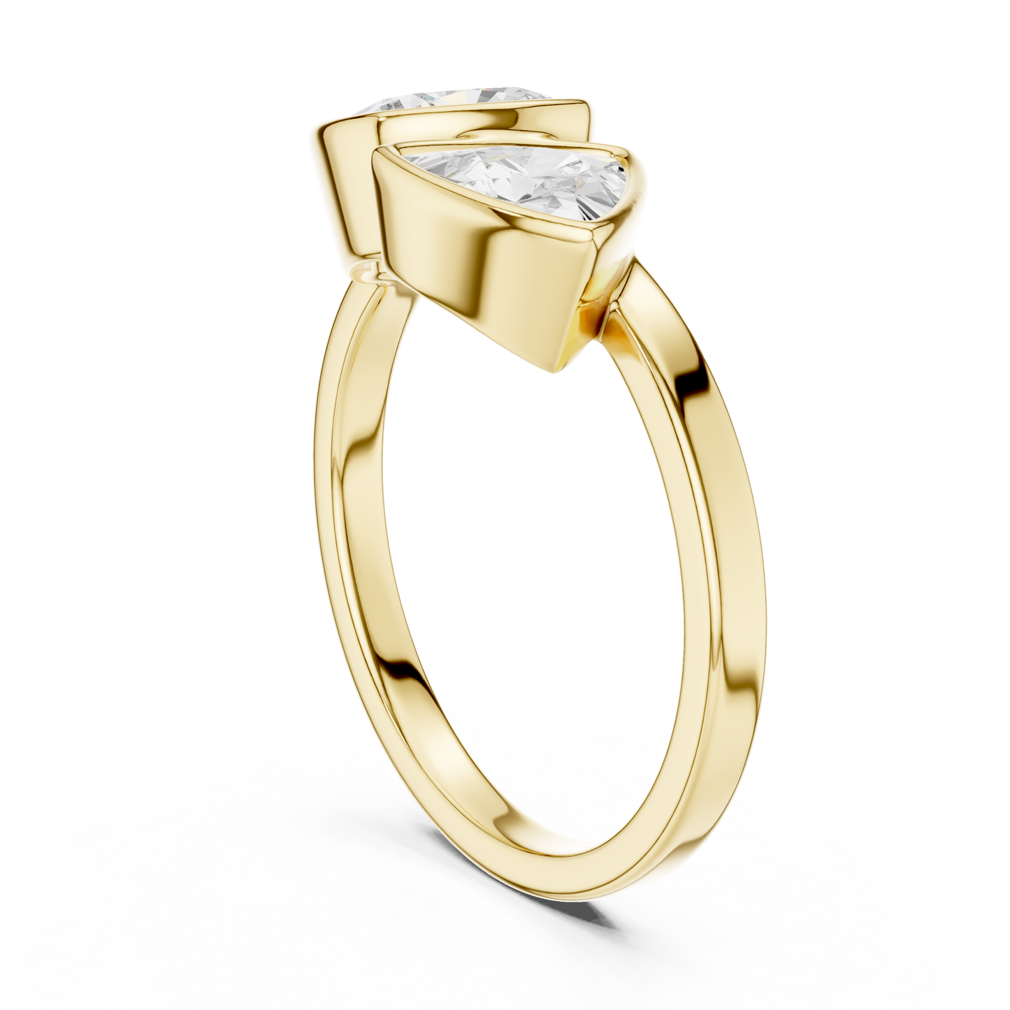 Trillion and Cushion Two-Stone Diamond Ring