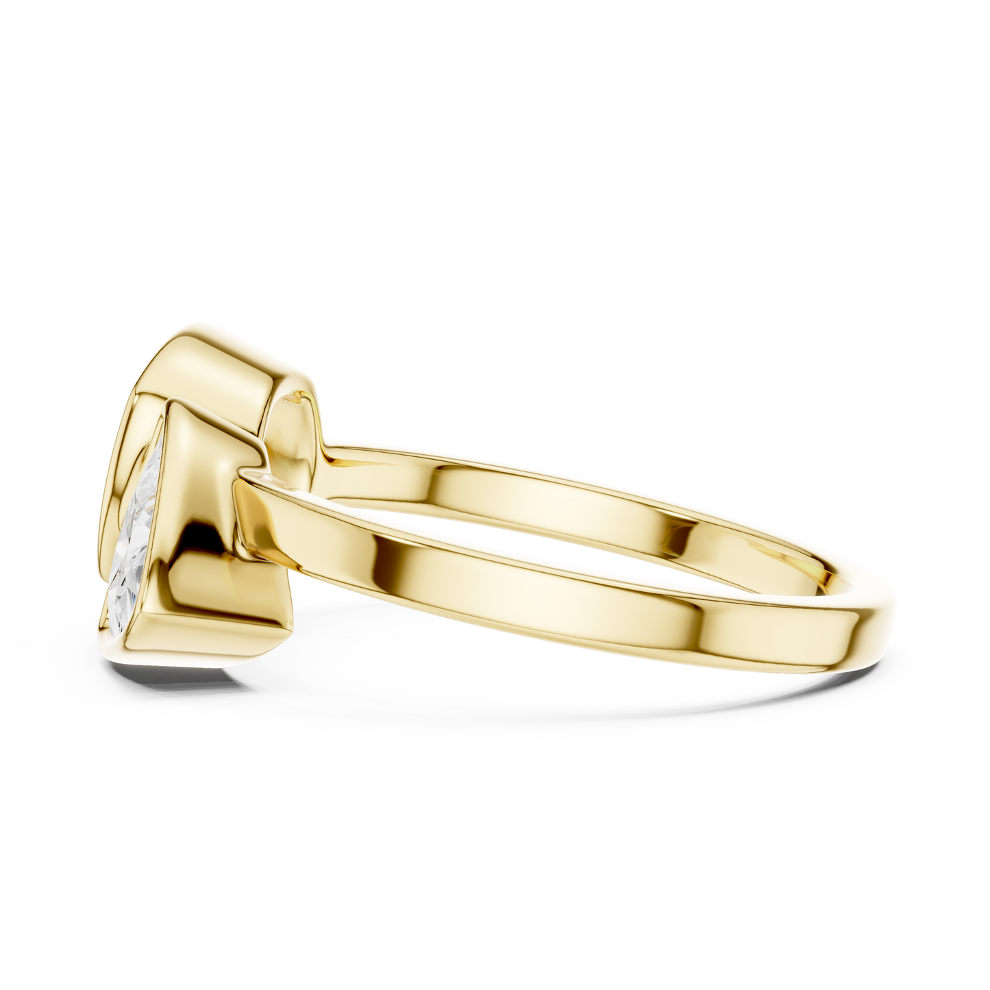 Trillion and Cushion Two-Stone Diamond Ring