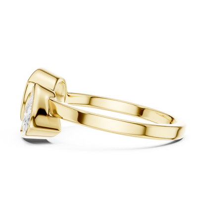 Trillion and Cushion Two-Stone Diamond Ring