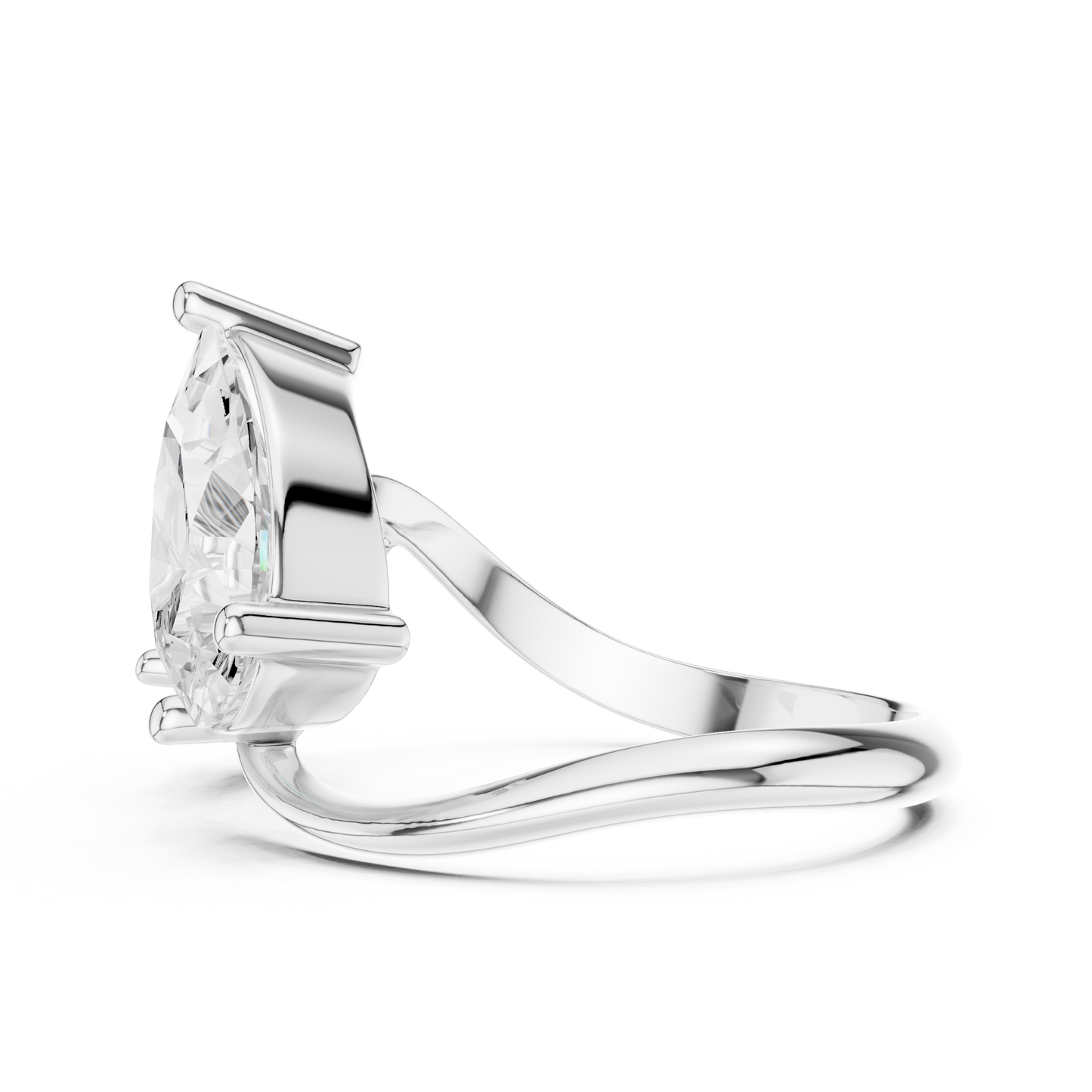 Round and Pear Two-Stone Diamond Ring