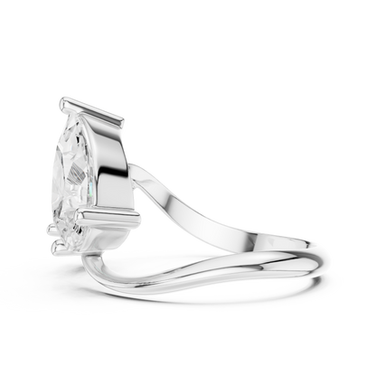 Round and Pear Two-Stone Diamond Ring