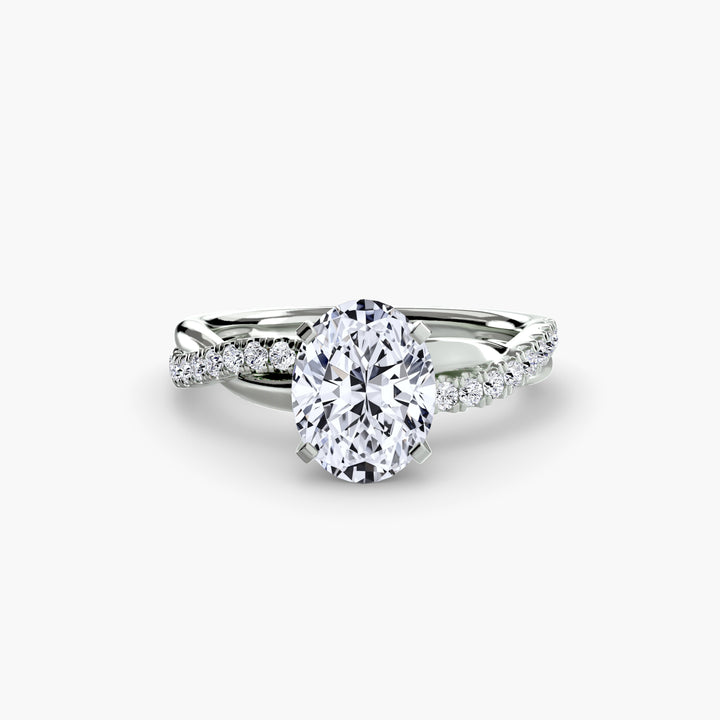 The Emerald Twist Pavé Ring